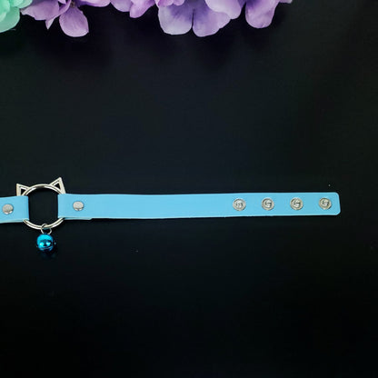 Bell Kitten Pet Play Collar - Blue