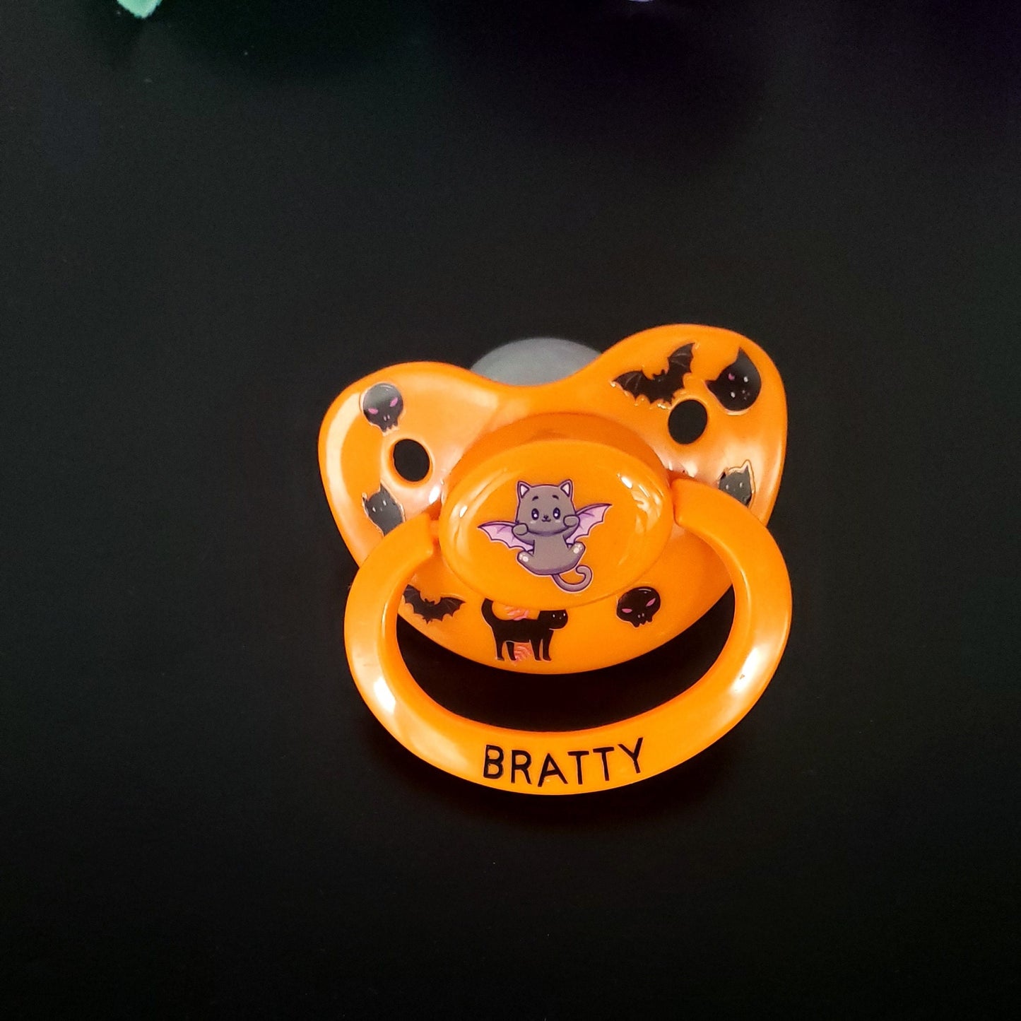 Halloween Adult Pacifier - Bratty Bat Cat