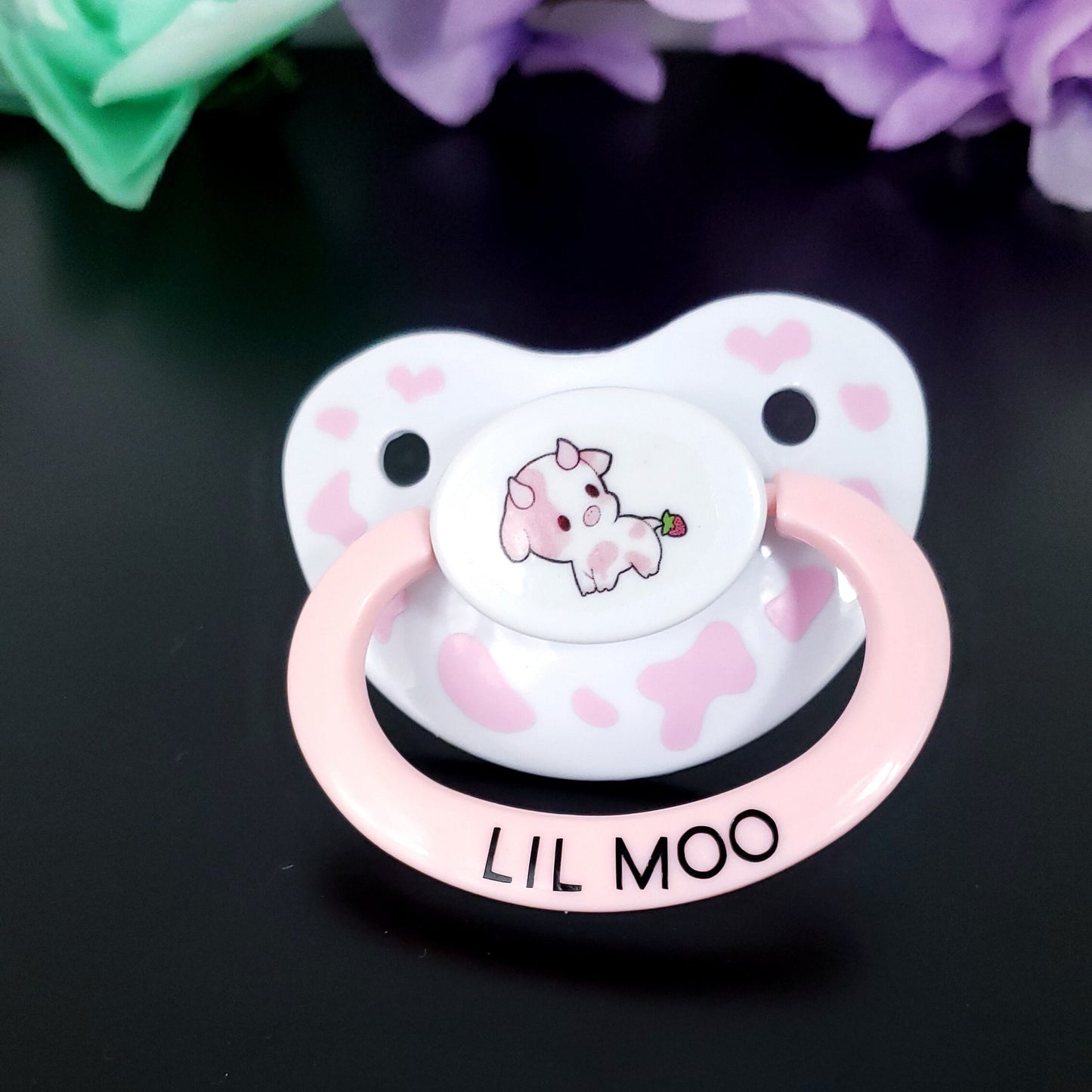 Adult Pacifier - Pink Cow