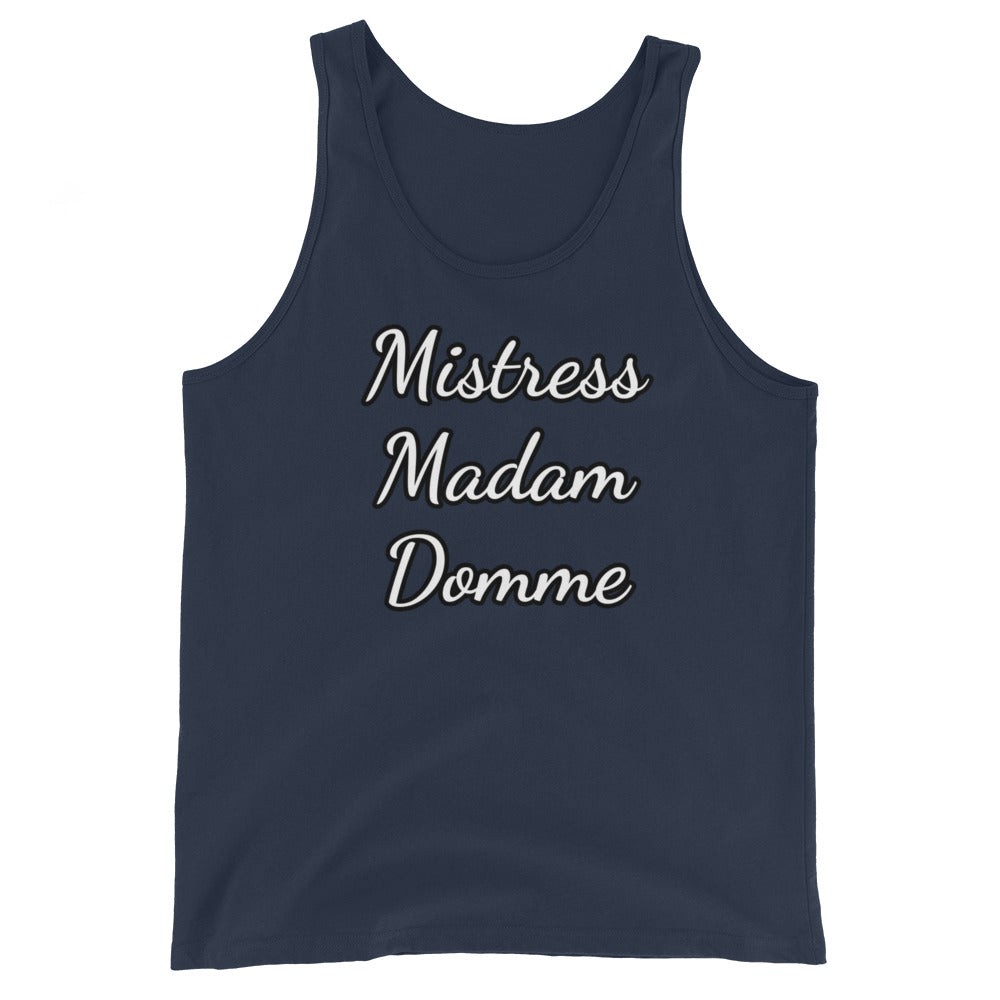 Mistress Madam, Domme Unisex Tank Top | Vixen's Hidden Desires