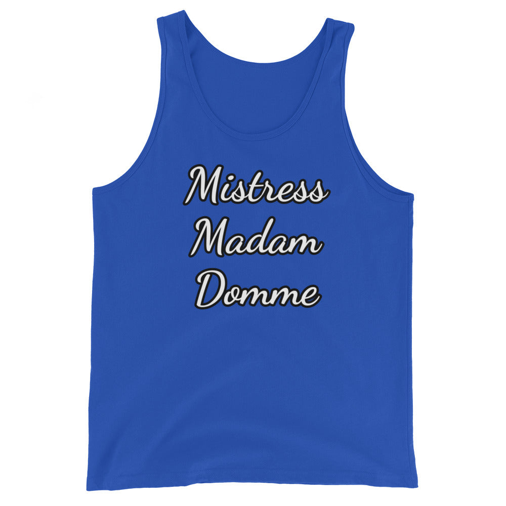 Mistress Madam, Domme Unisex Tank Top | Vixen's Hidden Desires