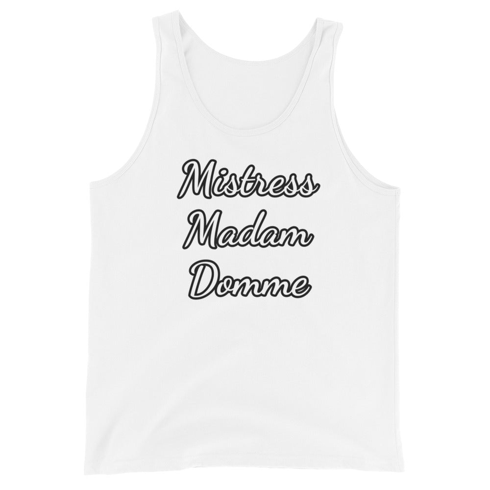 Mistress Madam, Domme Unisex Tank Top | Vixen's Hidden Desires