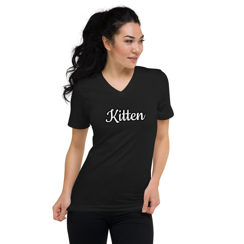 Kitten Unisex Short Sleeve V-Neck T-Shirt | Vixen's Hidden Desires