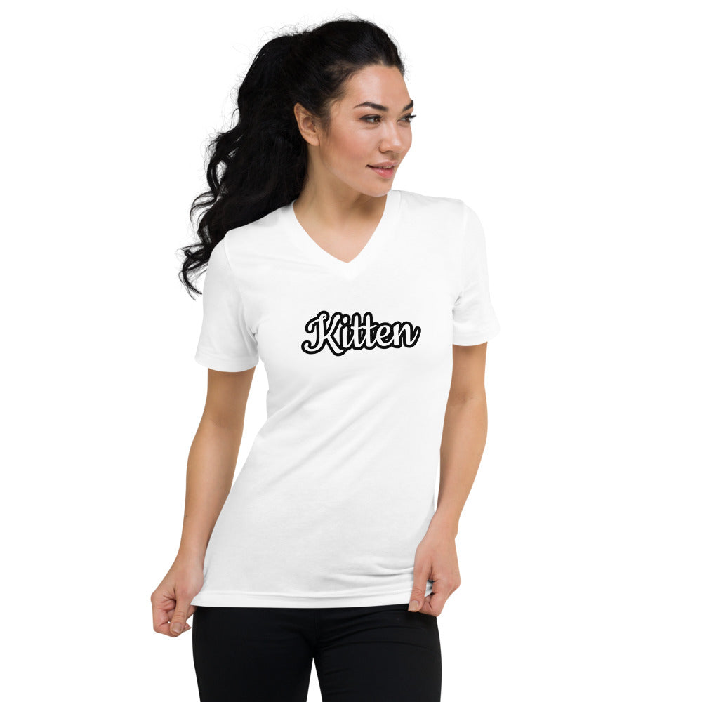 Kitten Unisex Short Sleeve V-Neck T-Shirt | Vixen's Hidden Desires