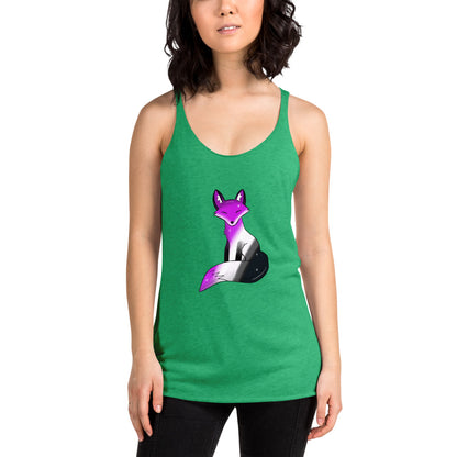 Asexual Pride, Galaxy Fox Women's Racerback Tank | Vixen's Hidden Desires