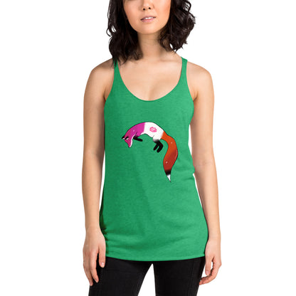 Lesbian Pride, Galaxy Fox Women's Racerback Tank | Vixen's Hidden Desires