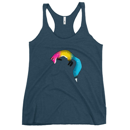 Pansexual Pride, Galaxy Fox Women's Racerback Tank | Vixen's Hidden Desires