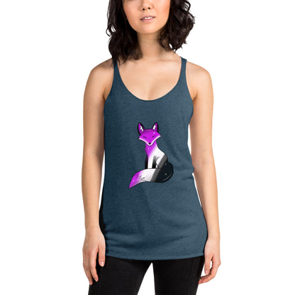 Asexual Pride, Galaxy Fox Women's Racerback Tank | Vixen's Hidden Desires