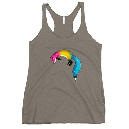 Pansexual Pride, Galaxy Fox Women's Racerback Tank | Vixen's Hidden Desires